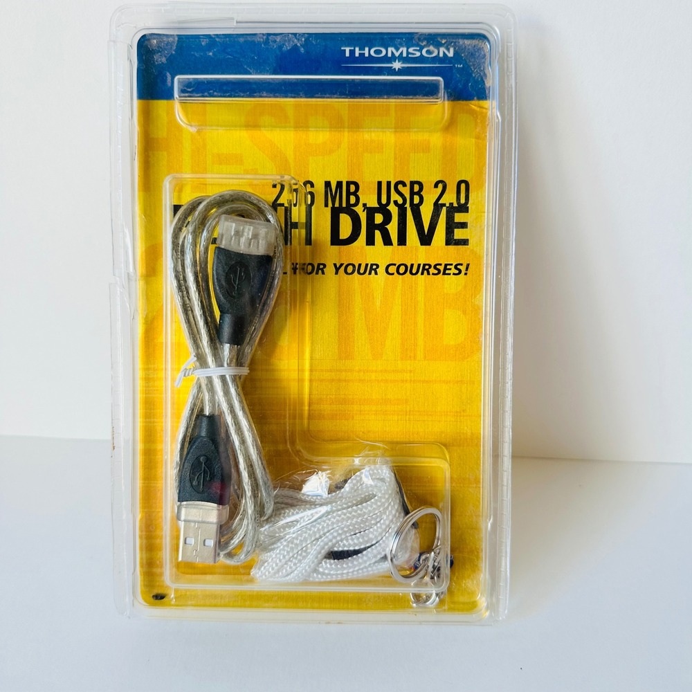 Thomson 256MB USB 2.0 Flash Drive with Lanyard and Extension Cable New NIP